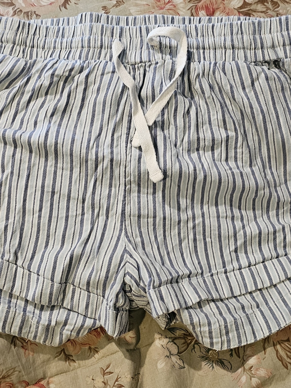 Billabong Blue and White Striped Women’s Shorts